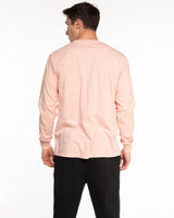 The Unisex Midweight Long Sleeve - Peach - Hikari Elite - Left Chest Stacked & Right Sleeve - Printed - Tone on Tone