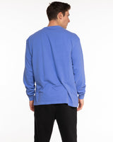 The Unisex Midweight Long Sleeve - Pacific Blue - MECHA - Center Chest - Tone on Tone