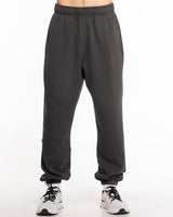 The Mens Sweatpants - Washed Black - Onyx Fit - Left & Right Leg - Printed - Washed Bone