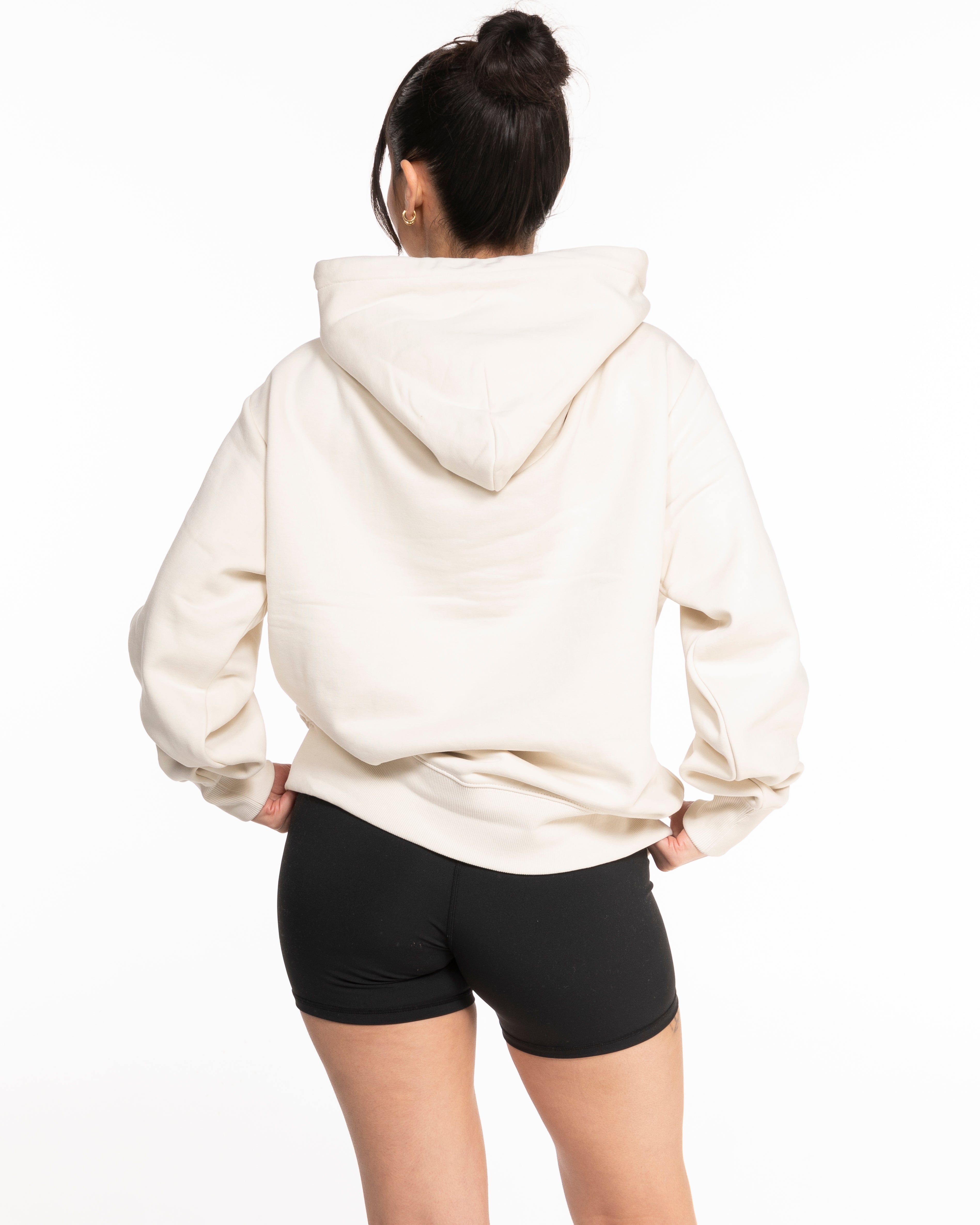 The Mens Heavyweight Hoodie - Off White - Drench - Left Chest - EMB - Periwinkle