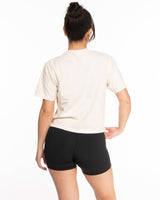 The Midweight Crop Tee - Ivory - Studio 11 - Left Chest - White