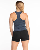 The Womens Full Length Tank - Indigo - Core Precision - Center Chest - Printed - White