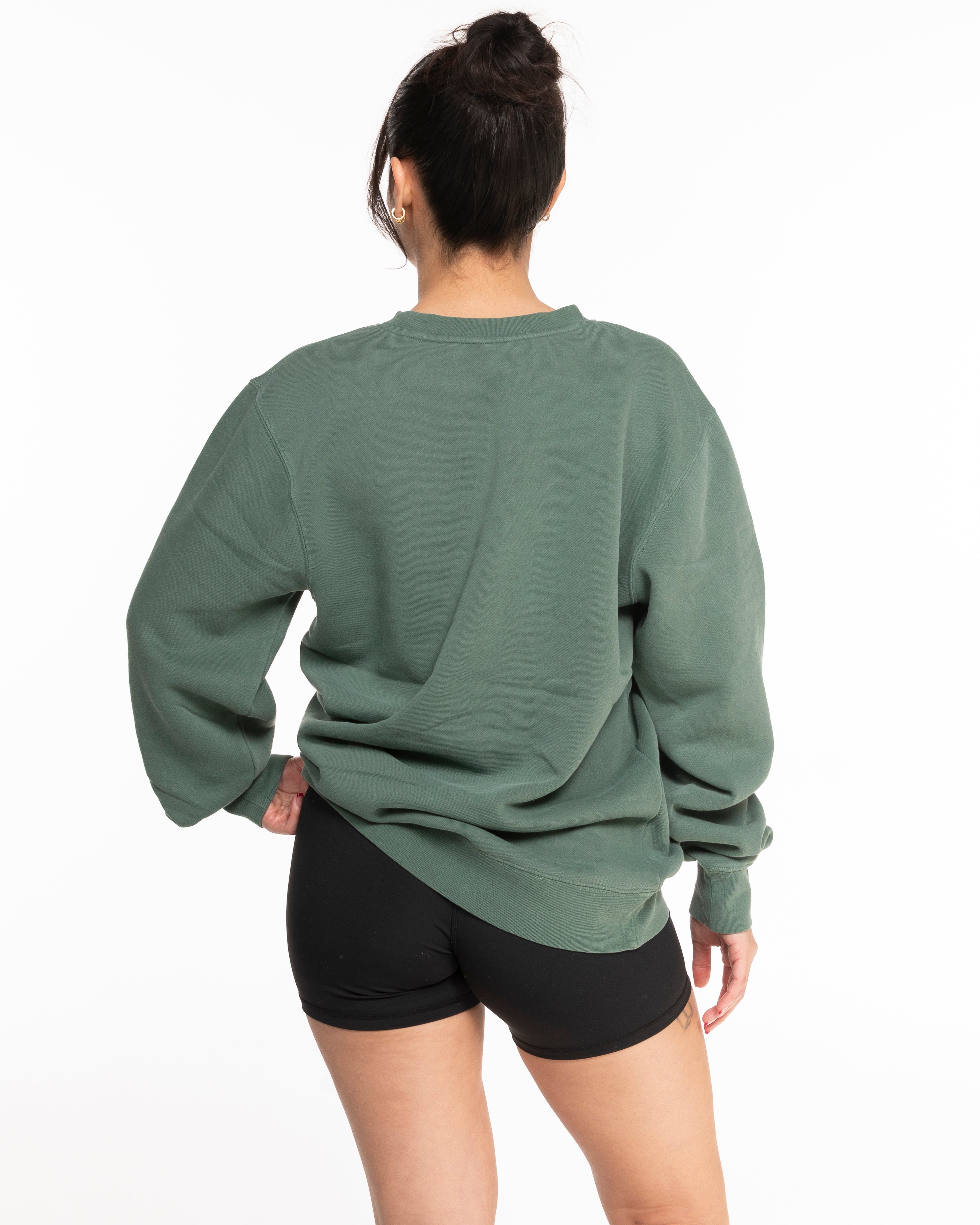 The Midweight Unisex Crewneck - Washed Alpine - Core Allure Pilates - Left Chest Stacked & Right Wrist - Embroidered - Full Color