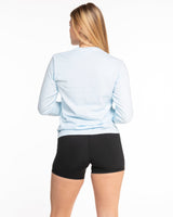 The Unisex Midweight Long Sleeve - Light Blue - Hikari Elite - Center Chest Stacked - Printed - Black
