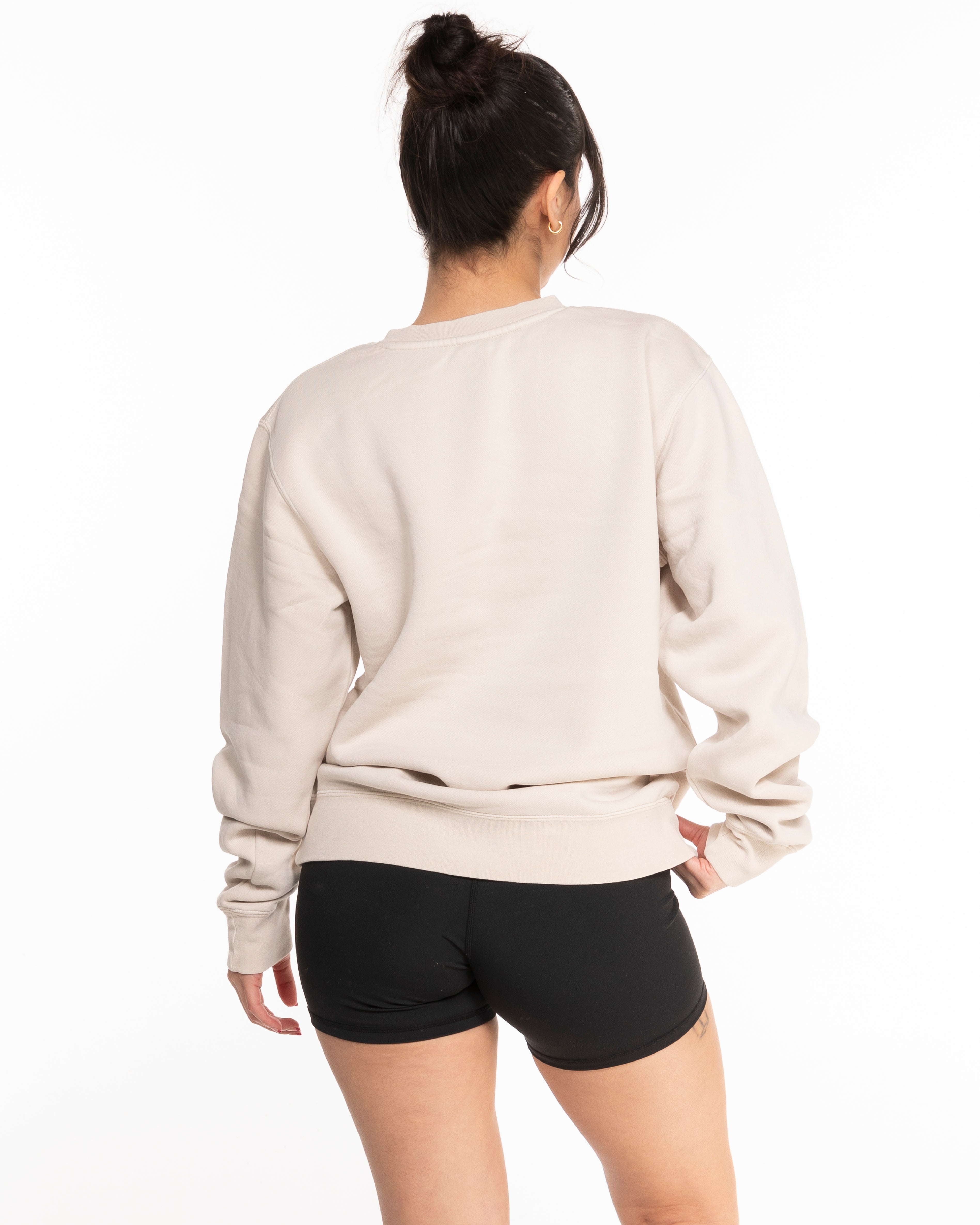 The Midweight Unisex Crewneck - Washed Ivory - The Shine Project - Left Chest & Back Image - Printed - Full Color