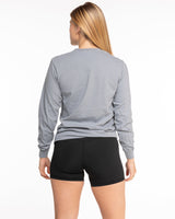 The Unisex Midweight Long Sleeve - Light Gray - Facial Collective - Left Chest Stacked - Printed - Gray