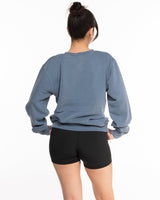 The Midweight Unisex Crewneck - Washed Slate - Varsity 2026 - Center Chest Stacked Location - Printed - Full Color