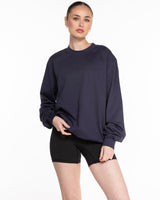 The Mens Heavyweight Long Sleeve - Midnight - Core Reform - Center Chest Stacked - Printed - Tone on Tone