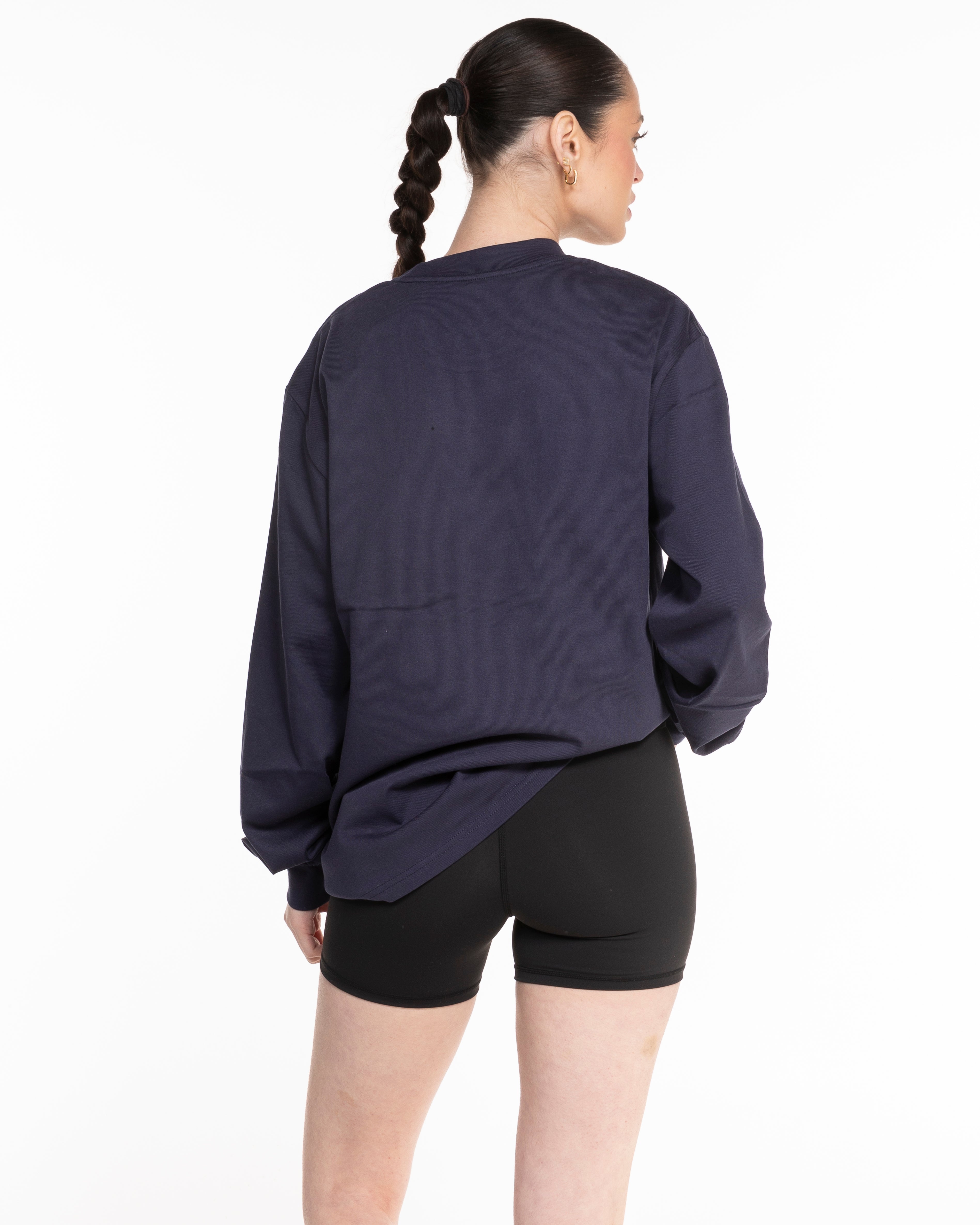 The Mens Heavyweight Long Sleeve - Midnight - Core Reform - Center Chest Stacked - Printed - Tone on Tone
