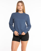 The Unisex Midweight Long Sleeve - Midnight - BlueCarrot - Center Chest - Printed - Black