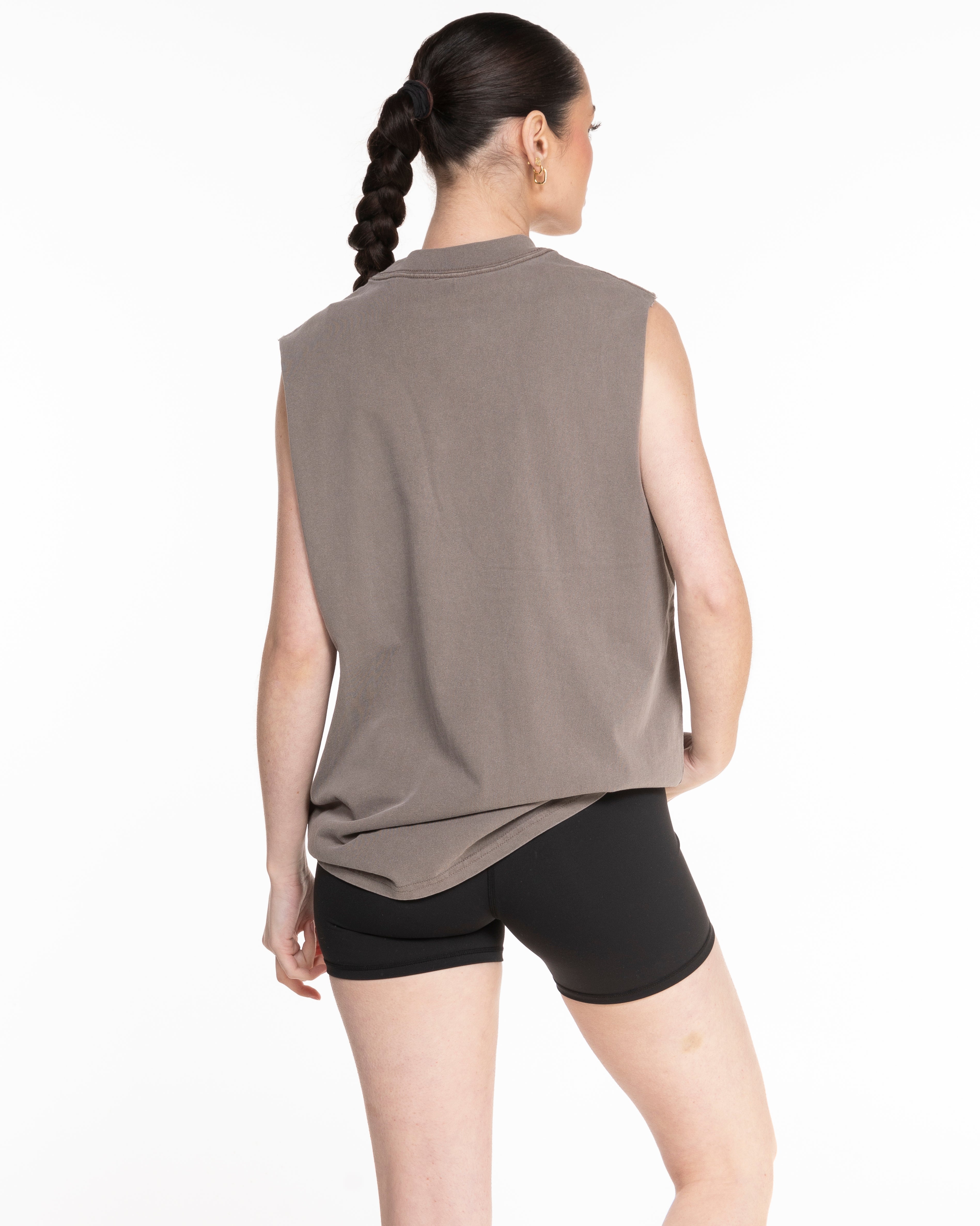 The Mens Heavyweight Tank - Washed Gray - Core Reform - Left Chest & Back Stacked - Printed - Black