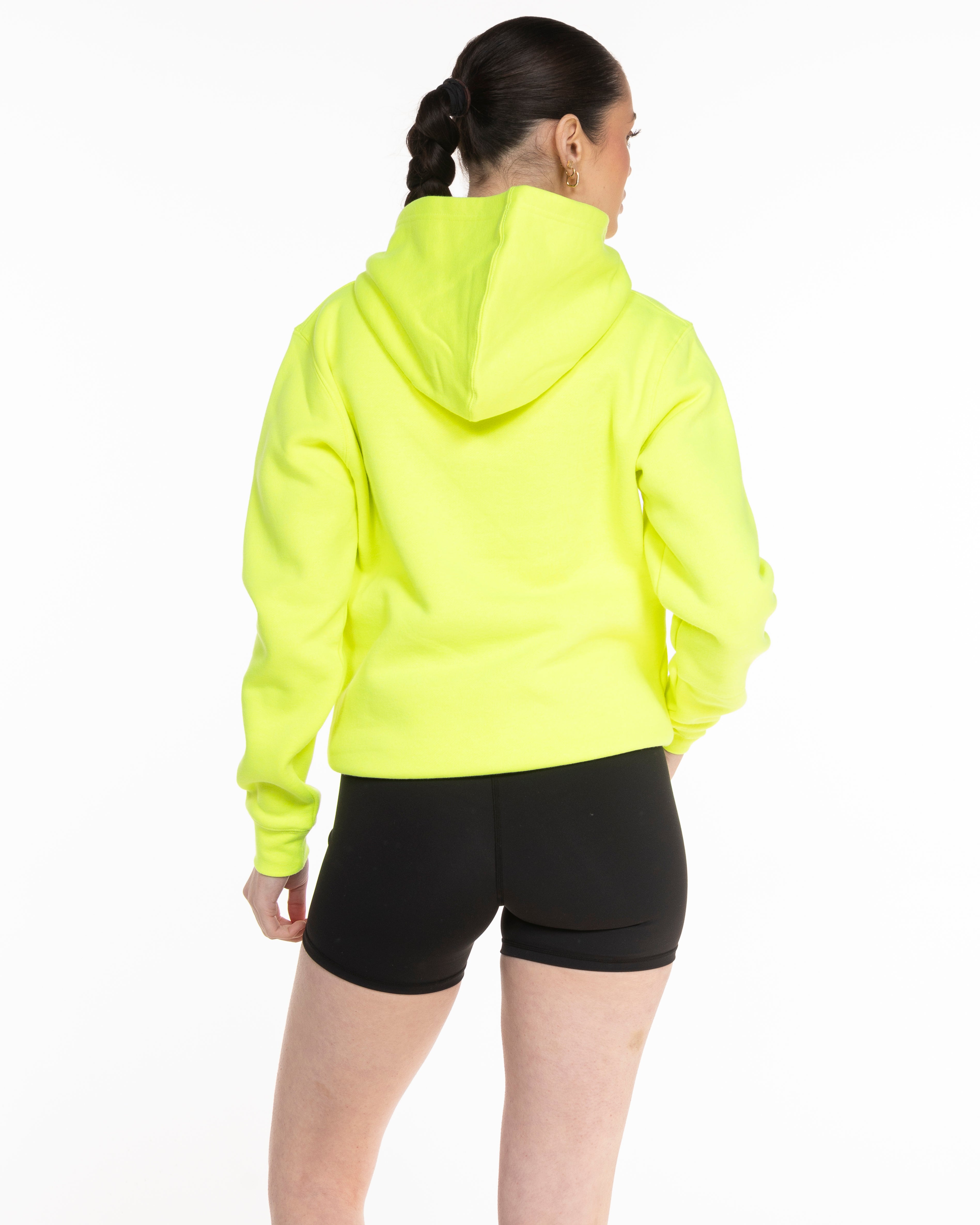 The Mens Hoodie - Neon Yellow - ALTORA - Left Chest Icon & Center Back - Printed - Black