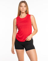 The Scoop Muscle Tank - Red - Fit 4 Mom North County Inland - Center Chest Stacked - Printed - White
