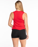 The Scoop Muscle Tank - Red - Fit 4 Mom North County Inland - Center Chest Stacked - Printed - White