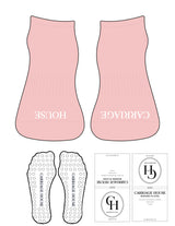 The Ballet Sock - Strawberry Cream - Carriage House - Toe Logo - White - Circle Grip - White