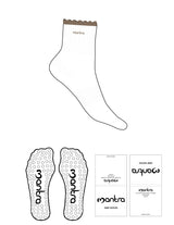 The 3/4 Crew Sock - White - Mantra - Scallop - Top Logo Embroidered - Mocha - Circle Grip - Transparent