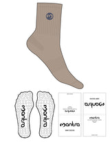 The 3/4 Crew Sock - Sand - Mantra - Top Logo MANTRA Icon - Nightshadow Blue - Circle Grip - Transparent
