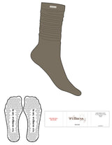 The Slouch Sock - Mocha - SWS - Sew On Logo - Triangle Grip - Transparent