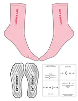 The Crew Sock - Rose Shadow - LagreeLab - Top & Toe Logo - Teaberry - Hexagon Grip - Teaberry