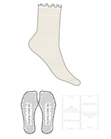 The Daily Pilates  3/4 Crew Sock - Off White - Ruffle
