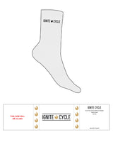The Crew Sock - Heather - Ignite Cycle - Top Text W/ Icon - Black