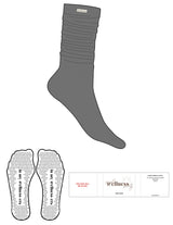The Slouch Sock - Charcoal - SWS - Sew On Logo - Triangle Grip - Transparent