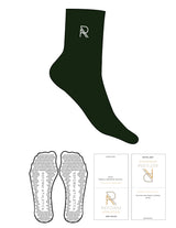 The 3/4 Crew Sock - Dark Green - Reform Athletica - Top Logo - Embroidered - White - Triangle Grip - White