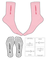 The Crew Sock - Rose Shadow - LagreeLab - Top & Toe Logo - Teaberry - Hexagon Grip - Teaberry