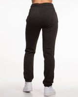 Motivate Movement Womens Classic Sweatpants - Washed Black / White