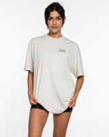 The Mens Heavyweight Tee - Washed Bone - Anthem Church - Left Chest Stacked & Back Neckline - Washed Gray