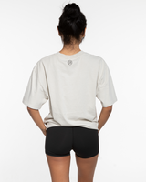 The Mens Heavyweight Tee - Washed Bone - Anthem Church - Left Chest Stacked & Back Neckline - Washed Gray