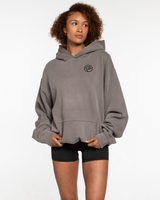 The Mens Hoodie - Washed Gray - Anthem Church - Left Chest & Center Back Stacked - Black