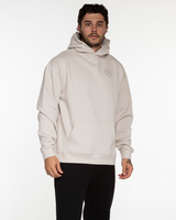 The Mens Hoodie - Bone - Anthem Church - Left Chest & Center Back Stacked - Tone on Tone