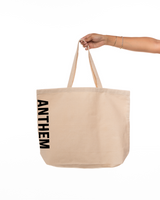 The Tote Bag - Natural - Anthem Church - Right Vertical - Black