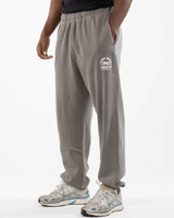 The Mens Sweatpants - Washed Gray - Ethos Q4 Photoshoot - Left Leg Stacked - Printed - Washed Bone
