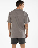 The Mens Heavyweight Tee - Grey Stone - Core Strong - Left Chest - Printed - Dark Green
