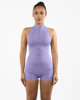 The High Neck Zip Jumpsuit - Purple - The Whole You Wellness - Left Chest - Printed - Full Color