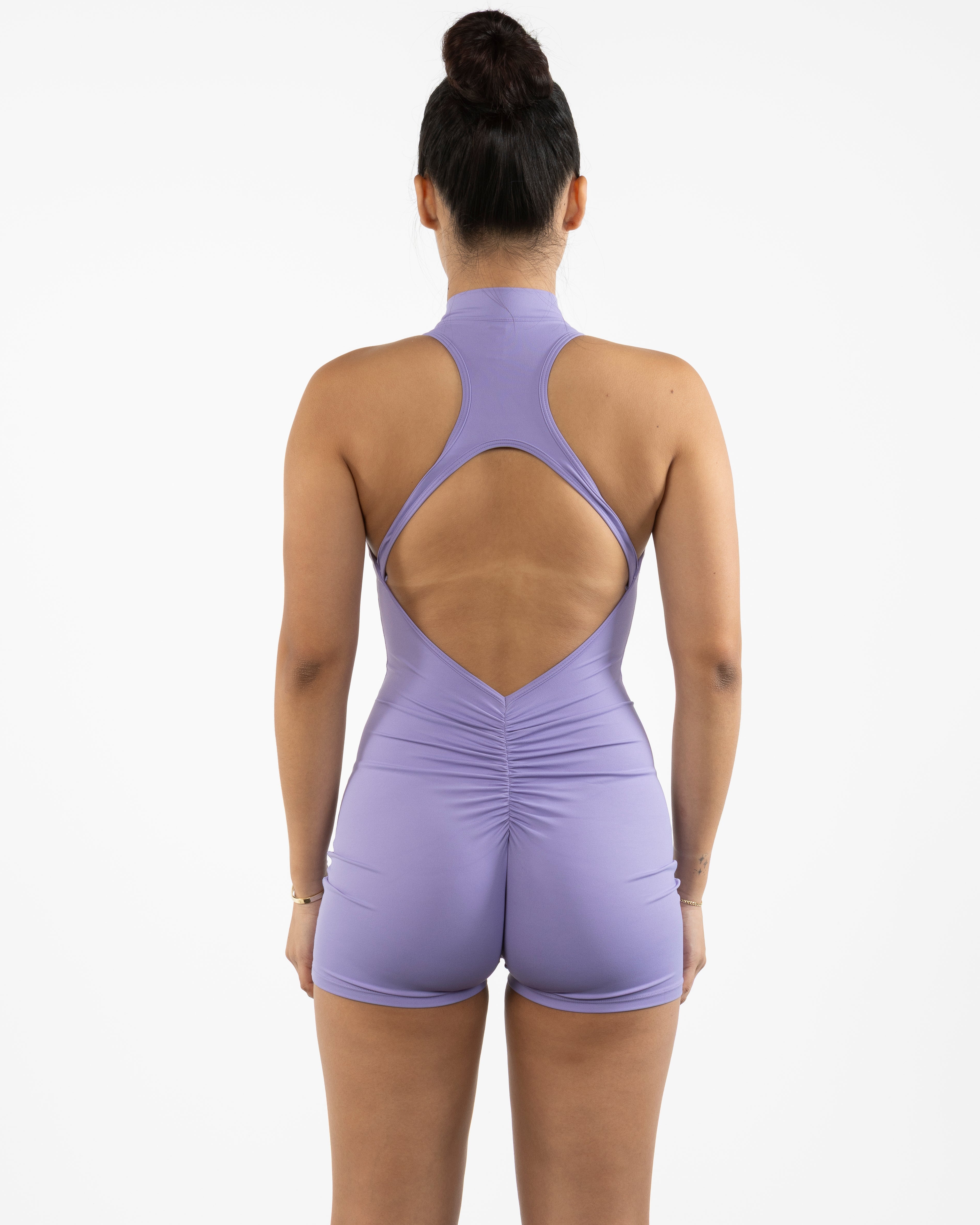 The High Neck Zip Jumpsuit - Purple - The Whole You Wellness - Left Chest - Printed - Full Color