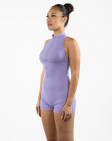 The High Neck Zip Jumpsuit - Purple - The Whole You Wellness - Left Chest - Printed - Full Color