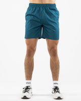 The Mens Beach Short - Atlantic - Rush Cycle Studio - Left Leg Stacked - Printed - Full Color