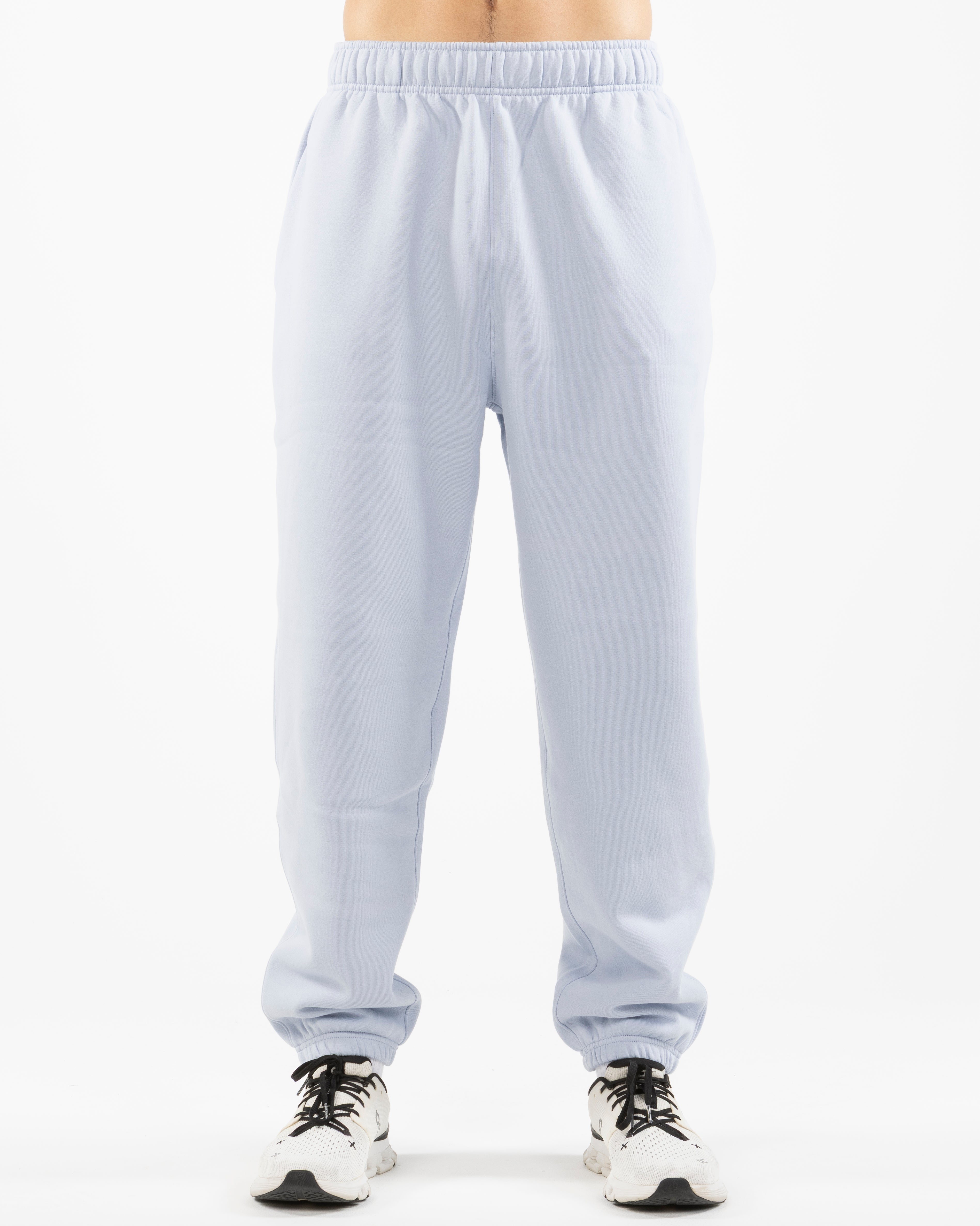 The Mens Sweatpants - Powder - C2 Financial - Left Leg - Printed - White