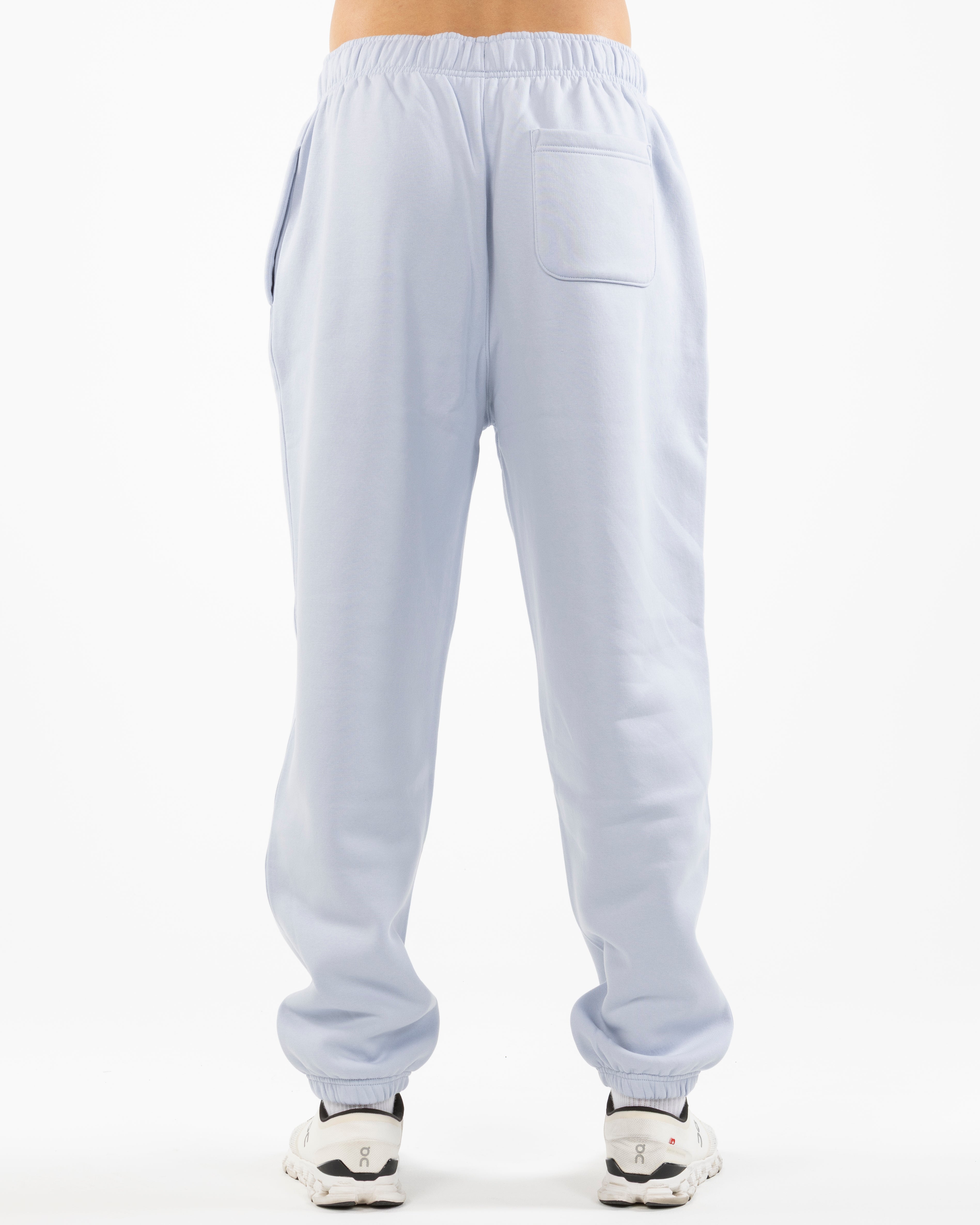 The Mens Sweatpants - Powder - C2 Financial - Left Leg - Printed - White