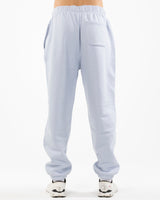 The Mens Sweatpants - Powder - C2 Financial - Left Leg - Printed - White