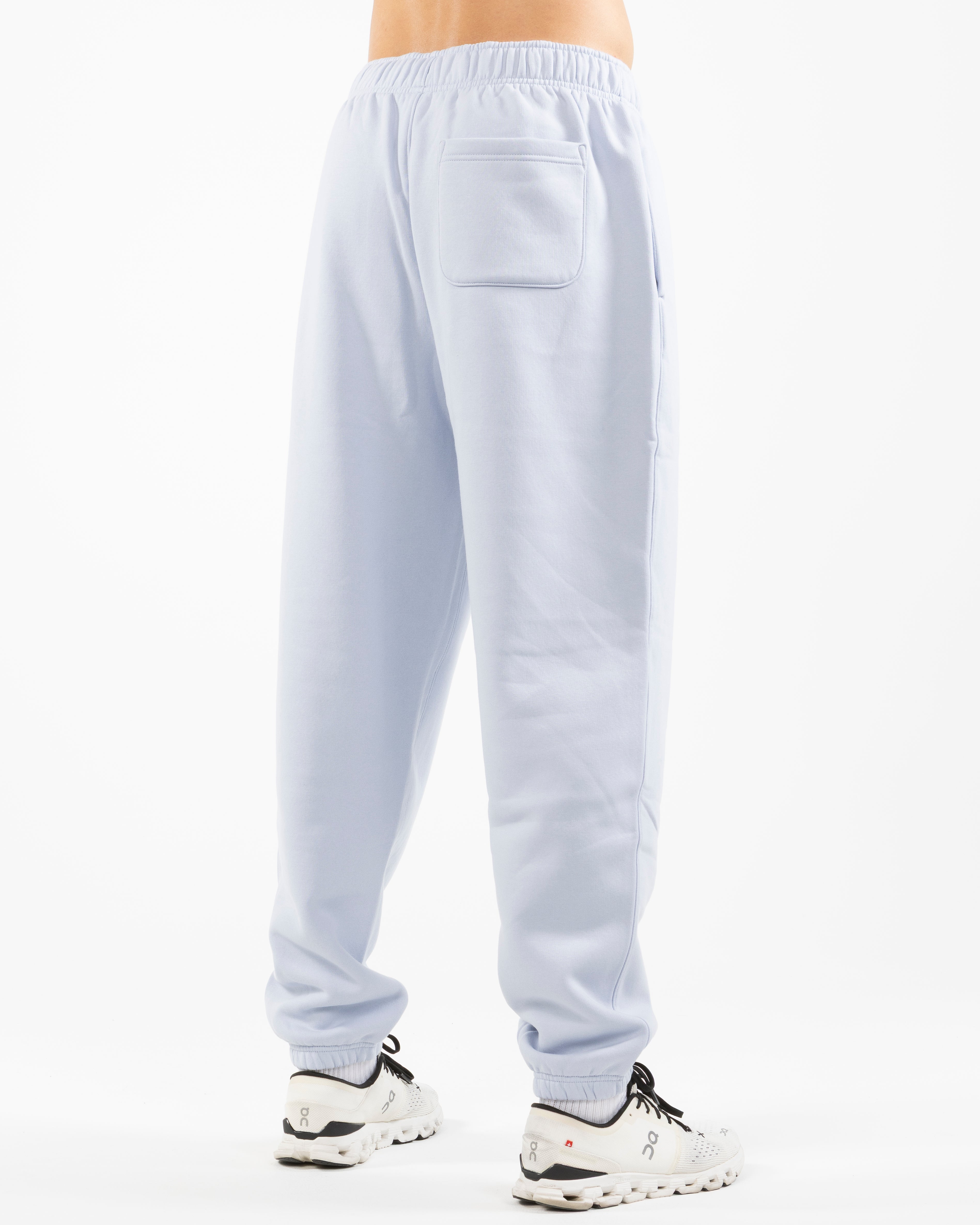 The Mens Sweatpants - Powder - C2 Financial - Left Leg - Printed - White