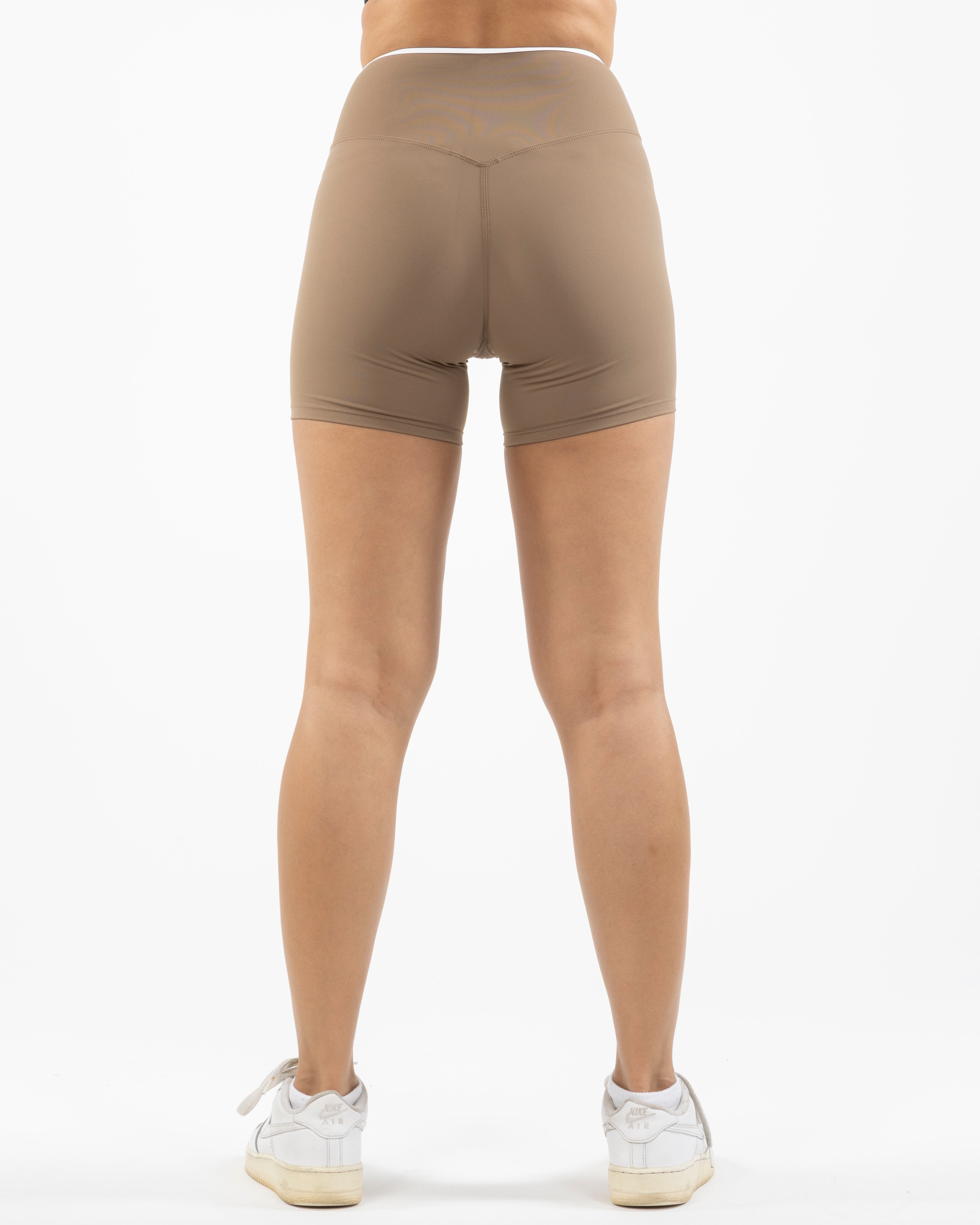 The Piped Crossover Short - Brown - The Whole You Wellness - Back Waistline - Printed - Full Color
