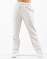 The Mens Straight Leg Sweatpants - Bone - The Vibe - Left Leg - Printed - Neon Yellow