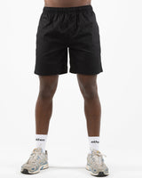 The Mens Beach Short - Black - Gladden Gains - Left Leg - Printed - White