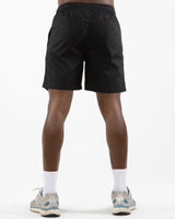 The Mens Beach Short - Black - Gladden Gains - Left Leg - Printed - White