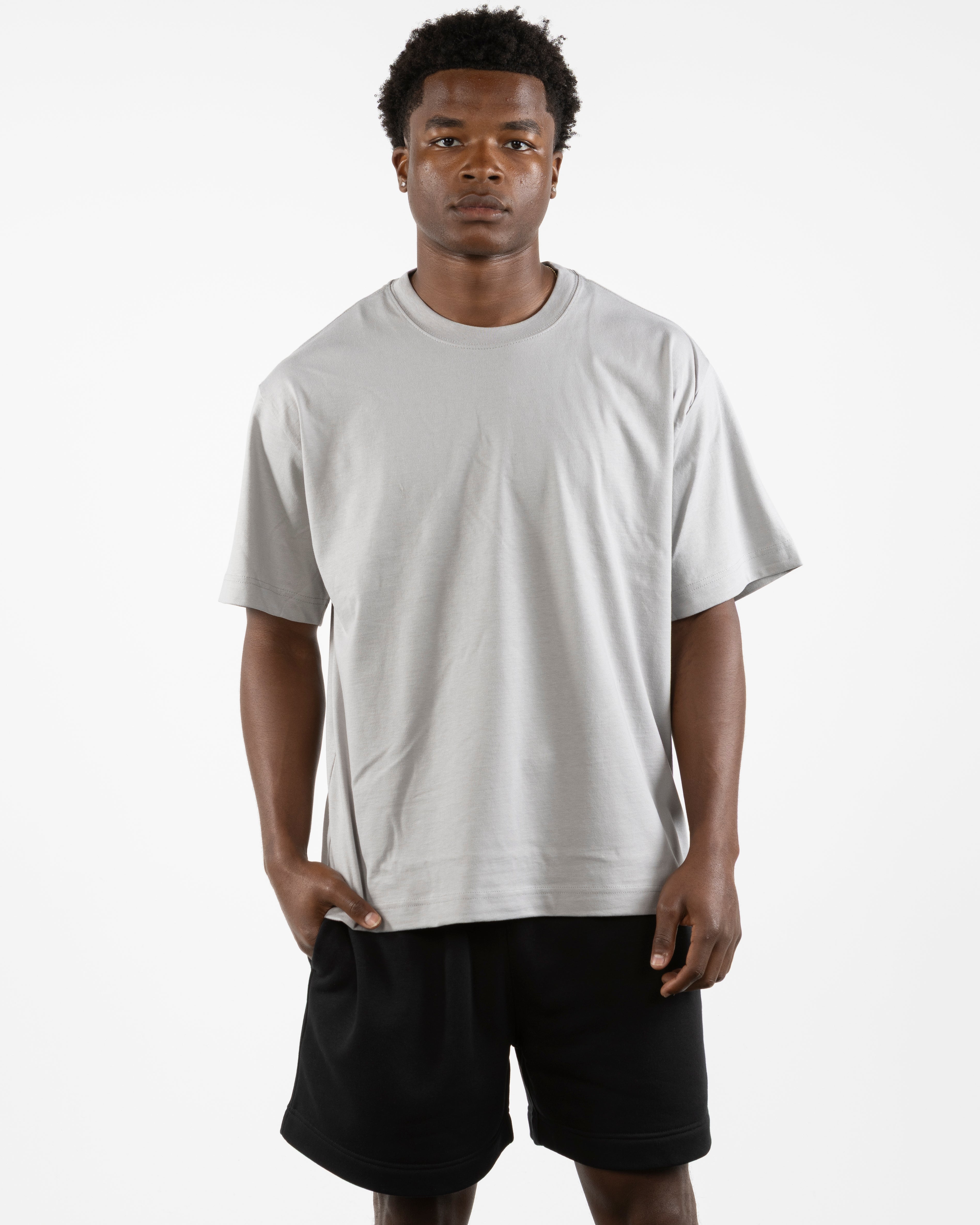 The Mens Heavyweight Tee -  Washed Storm - REFORA - Left Chest Stacked - Back Center Stacked - Printed - Gold