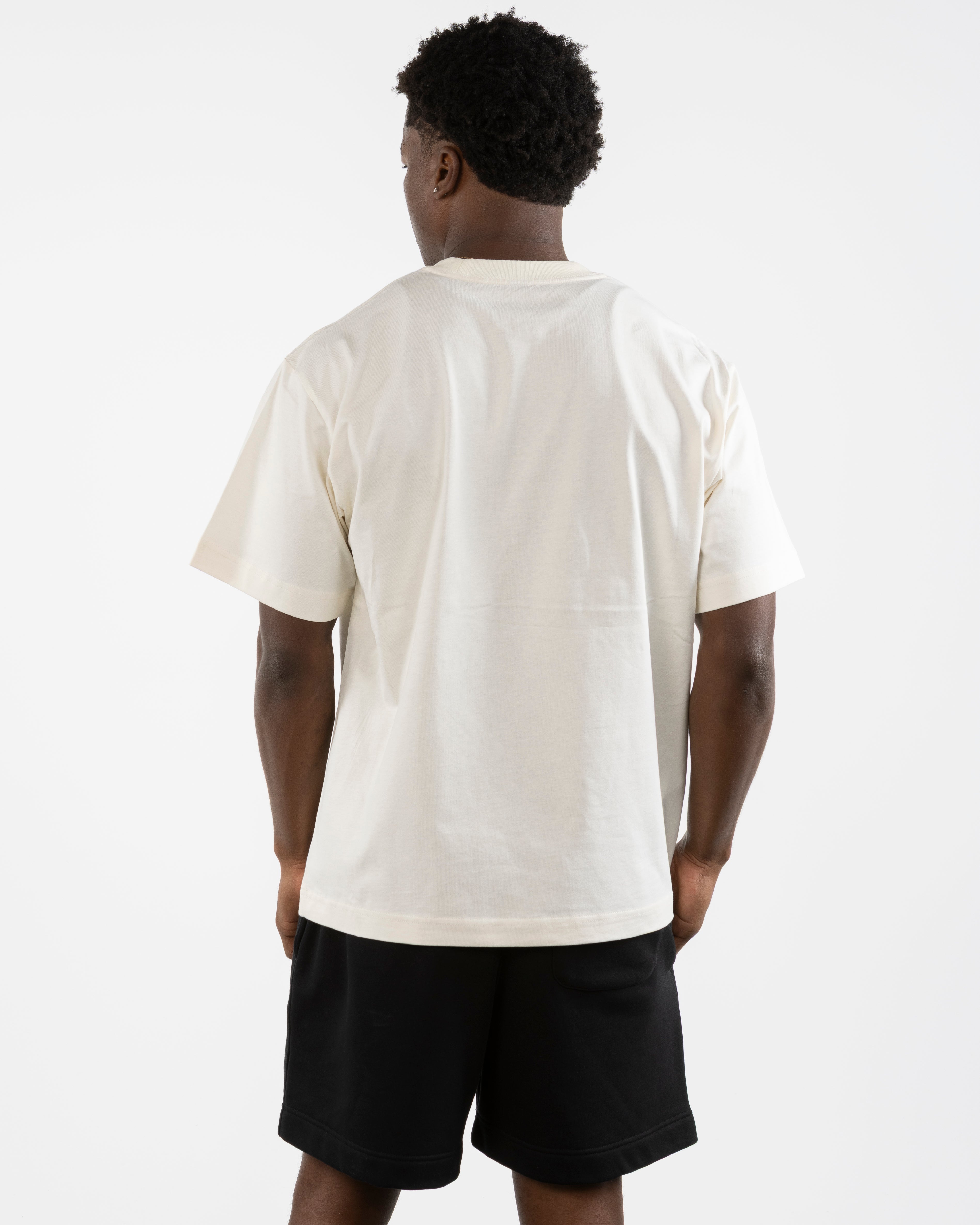 The Mens Boxy Tee - Off White - CSB - Center Chest Stacked - Printed - Green